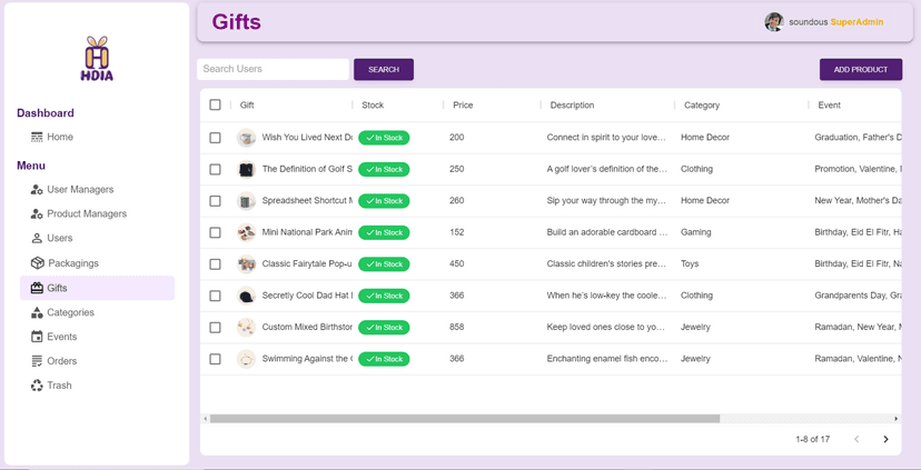 HDIA : Personalized E-Commerce Platform for Tailored Gift Experiences screenshot 3
